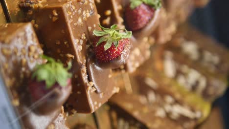 decadent chocolate desserts with strawberries and nuts