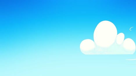 animation of white clouds traveling over a clear blue sky chased by wind.