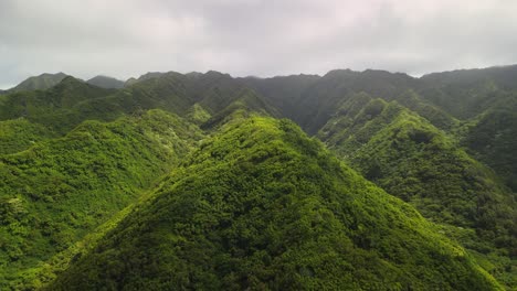 drone flying over mountain in hawaii