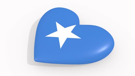 corazón en colores y símbolos de somalia en fondo blanco, bucle