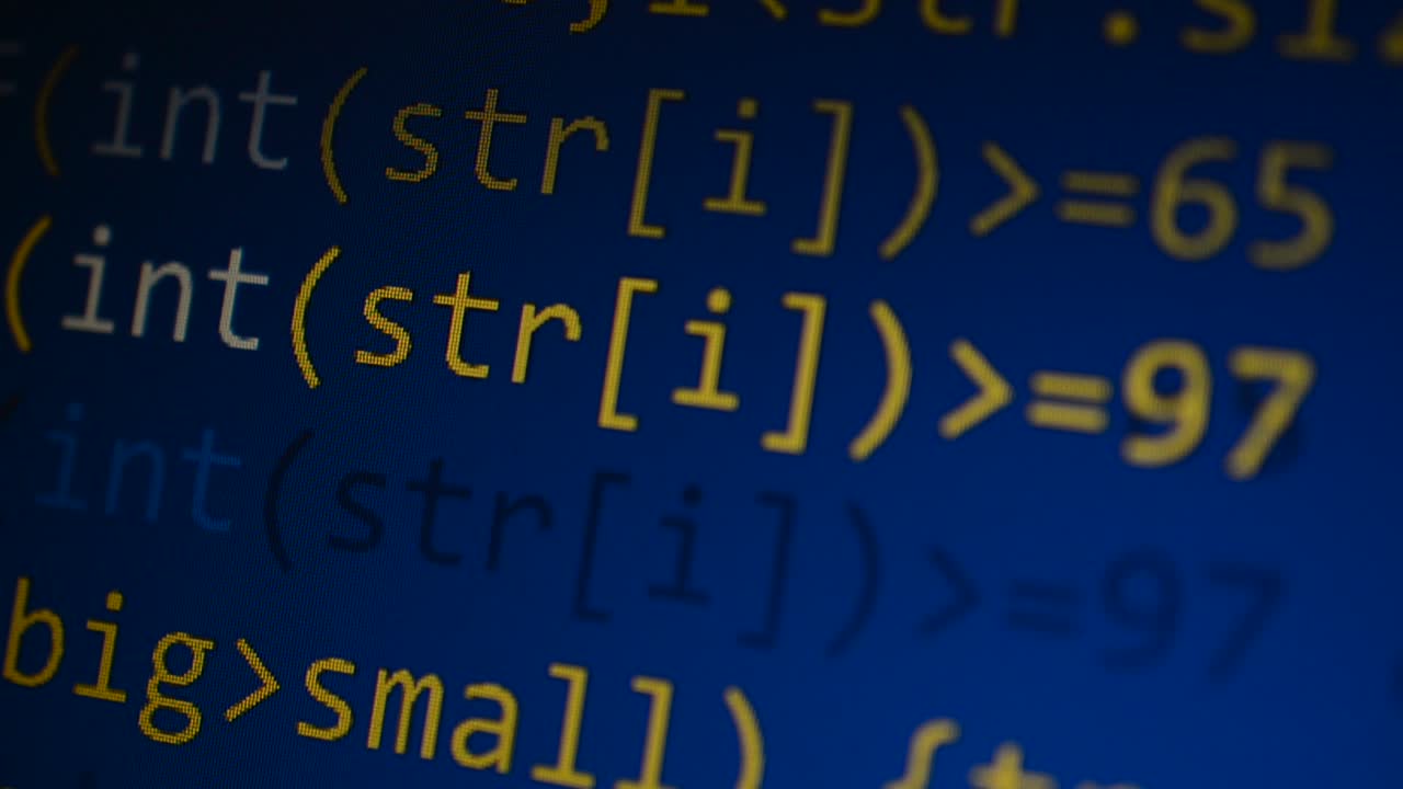 Código fuente en la pantalla del monitor. Código fuente.