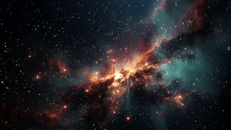 moviéndose a través de la nebulosa, animación espacial