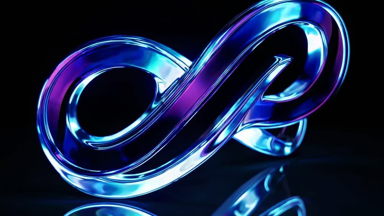 símbolo del infinito - diseño 3d brillante
