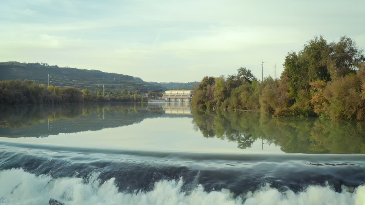 Drone view of the Tiber River, Italy