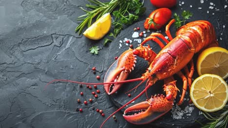 delicious lobster with lemon and rosemary