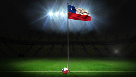 Chile-national-flag-waving-on-flagpole