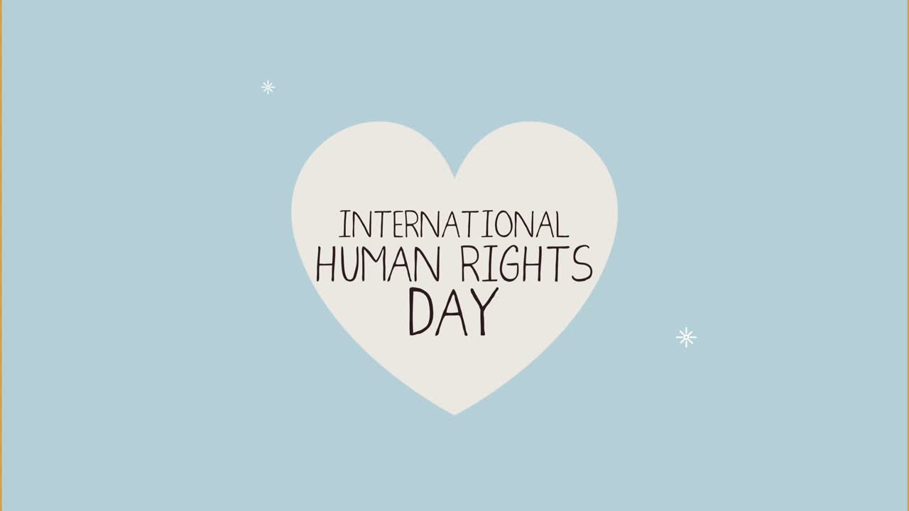human rights lettering in heart animation