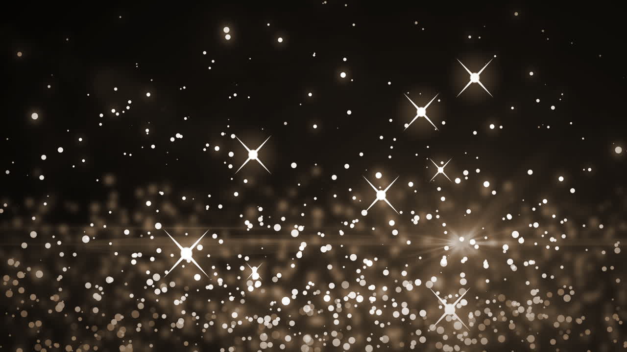 Animation of multiple glowing white spots of light moving in hypnotic motion on black background