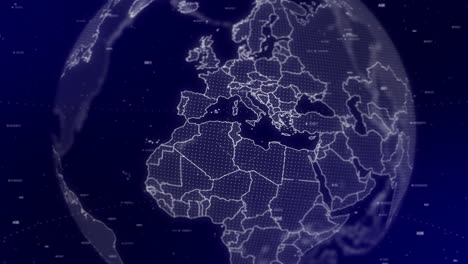 a digital globe rotating in on tunisia, africa commercial video background in 4k | technological, corporate, digital world globe rotating on country tunisia, africa | analysis, data, corporate,digital
