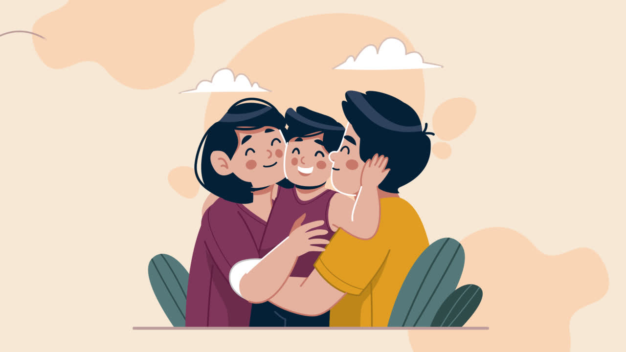 An animation of a Flat illustration for korean parents day celebration