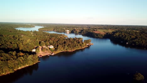 Antena-Del-Río-Catawba,-Lago-Hickory-Nc,-Lago-Hickory-Carolina-Del-Norte