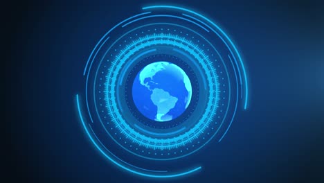 digital technology plexus hud globe world map background hightech hud grid video blue news studio
