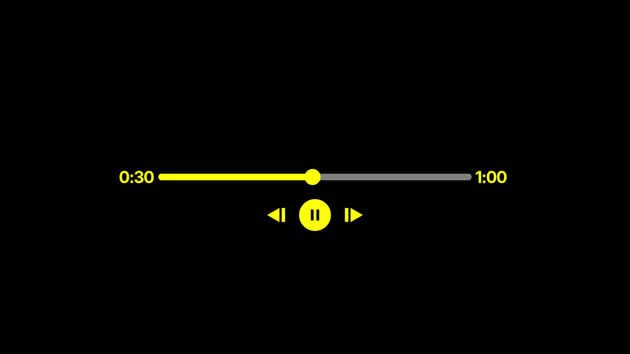 Animated Media Player Progress Bar with Playback Controls