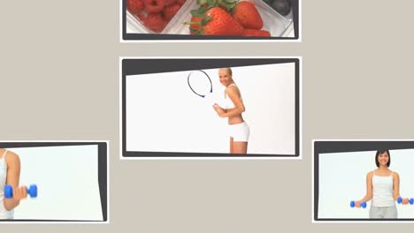 montage of different scenes illustrating healthy lifestyles