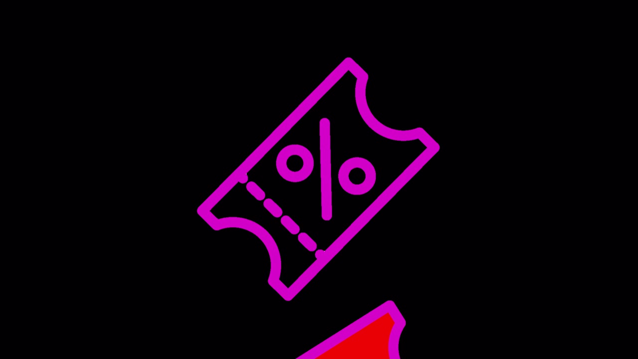 Animated Discount Coupon Icon with Percentage Symbol