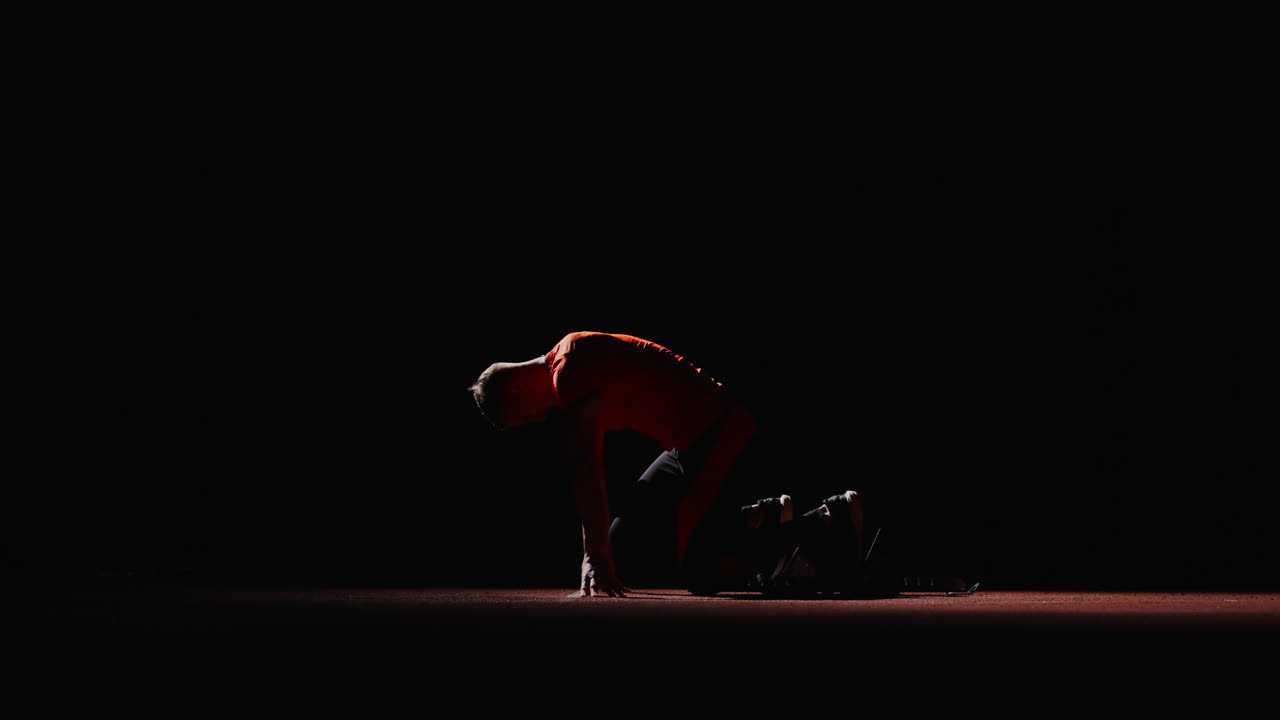 경주 를 준비 하고 있는 운동 선수