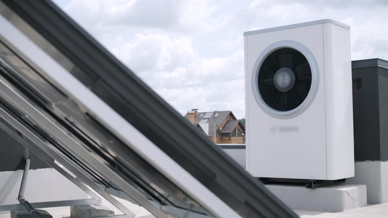 sistemas de calefacción, ventilación y aire acondicionado. bomba de calor en el techo