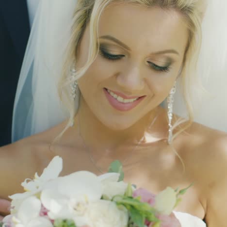 romantic couple - caucasian bride and groom