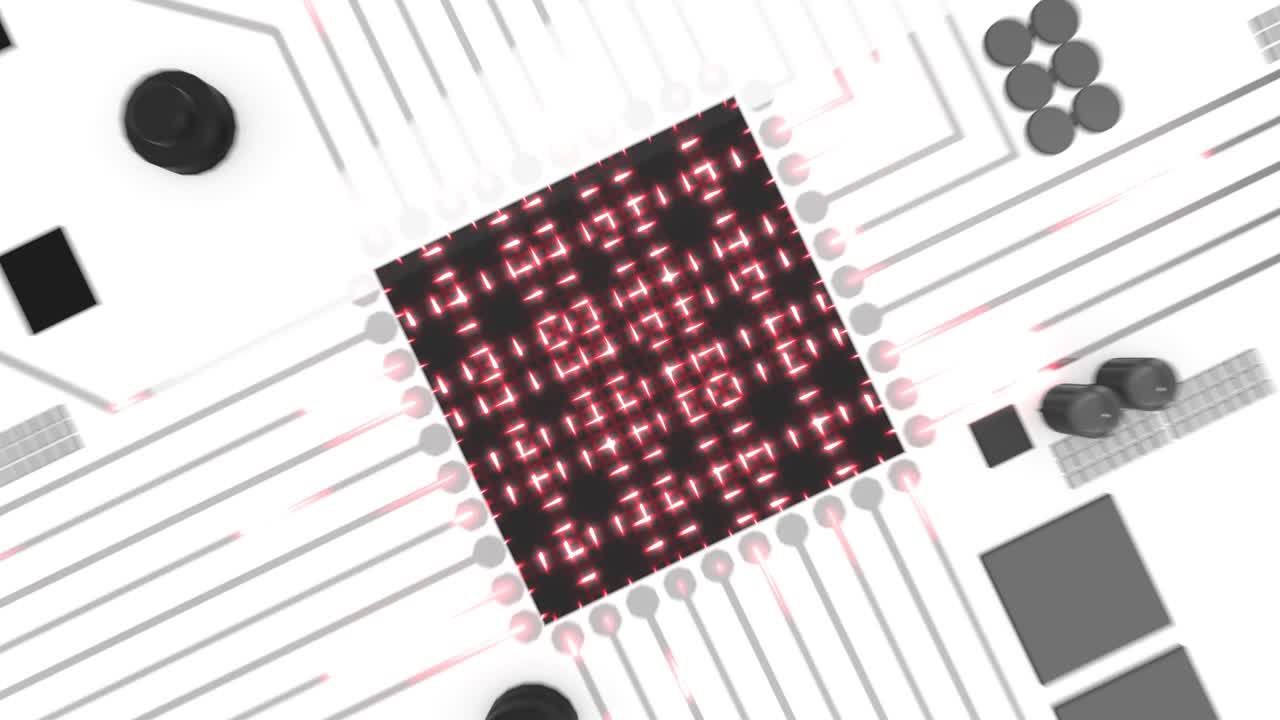 túnel de datos blanco concepto de tecnología inteligente bucle 4k