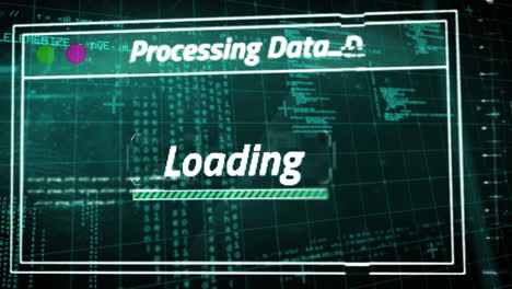 animation of data processing on black background