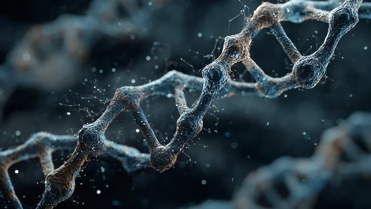 A Detailed Exploration of DNA Structure: Captivating Images of a DNA Helix Highlighting Its Intricate Design and Molecular Features Under High Magnification