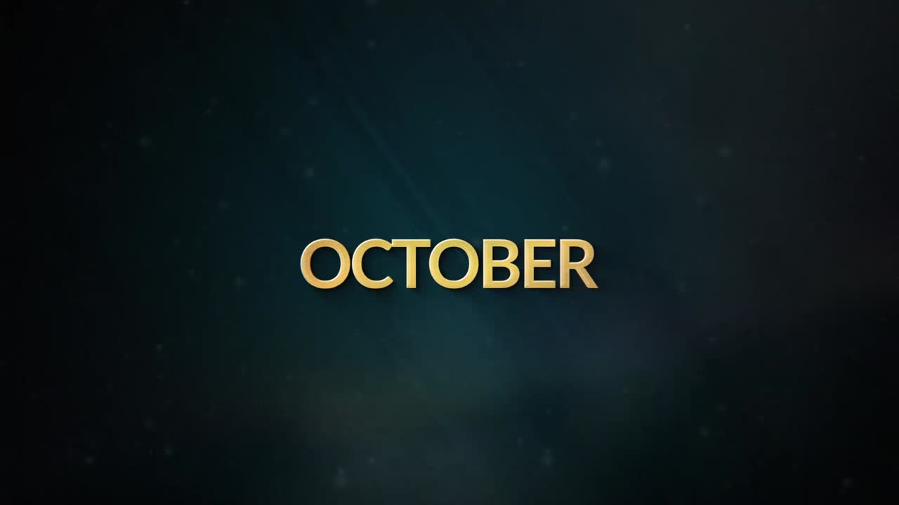 Luxurious months of the year presentation with motion in gold