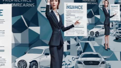 woman presenting car insurance policy