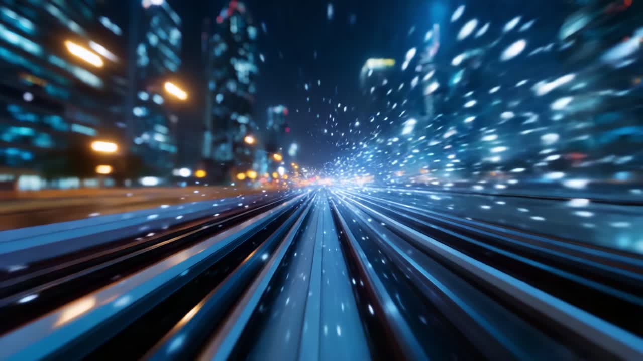 Tracce di luce dinamiche ed effetti bokeh catturano l'essenza del movimento urbano in un vivace paesaggio notturno con immagini di sfondo sfocate mozzafiato