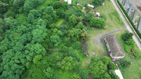 4K:-Aerial-view-of-an-abandoned-house-in-the-eastern-region-of-Georgia