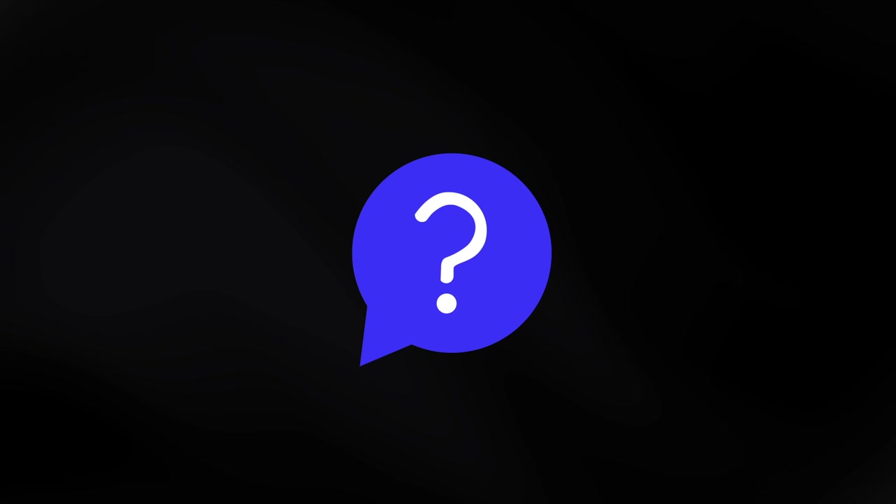 Animated Question Mark Inside a Blue Speech Bubble Icon
