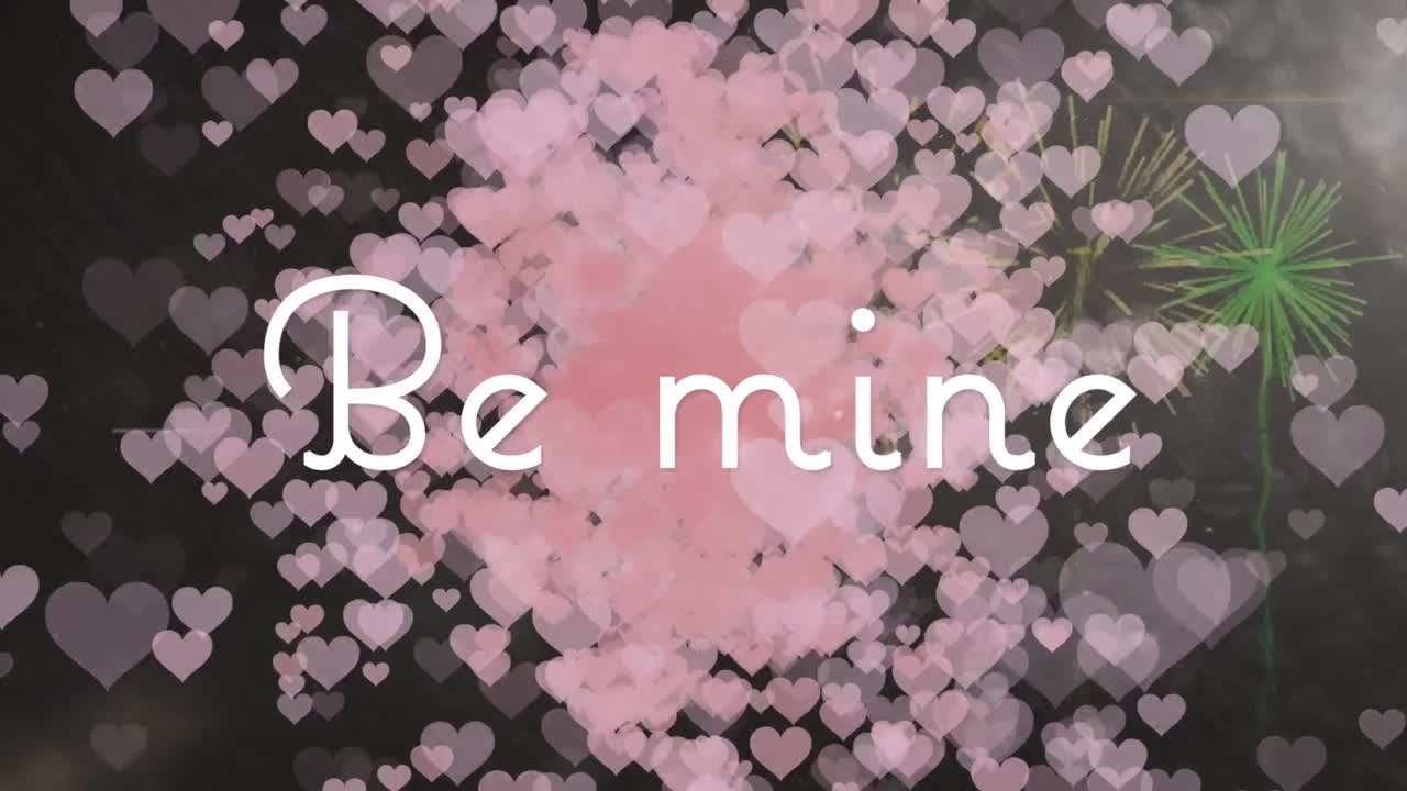 어두운 배경에 떠다니는 심장 위에 내 것이 될 애니메이션