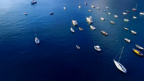 Boats-floating-on-sea-surface-4k