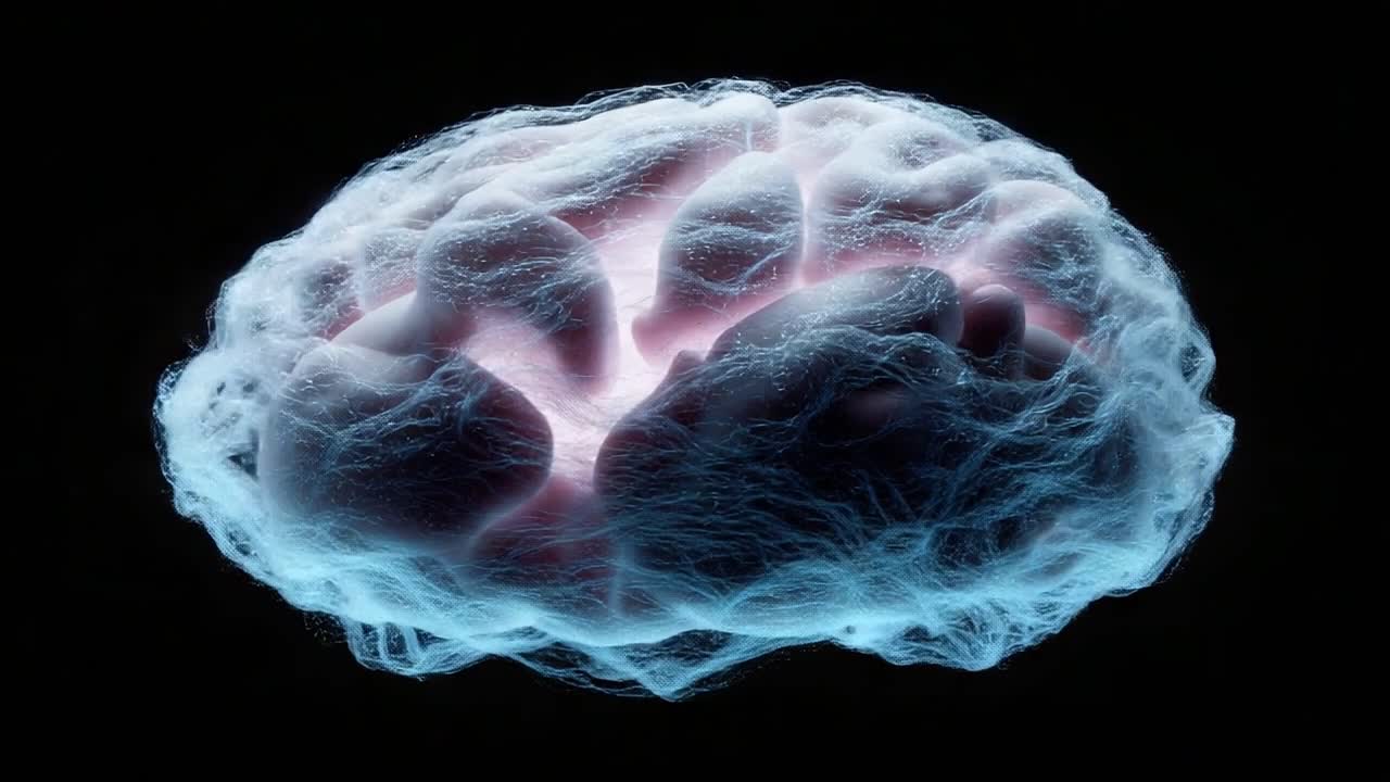 A stunning visual representation of a human brain, showcasing intricate neural networks and textures that evoke thoughts of cognition, consciousness, and the mysteries of the mind