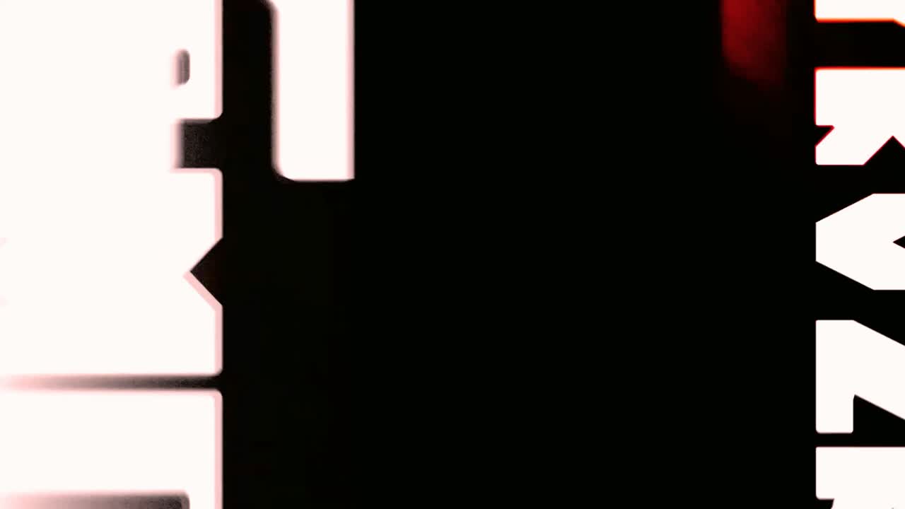 Dynamisch glitch-effect met witte en rode vervormde vormen