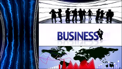 business montage graphs and charts animation, background, rendering, loop