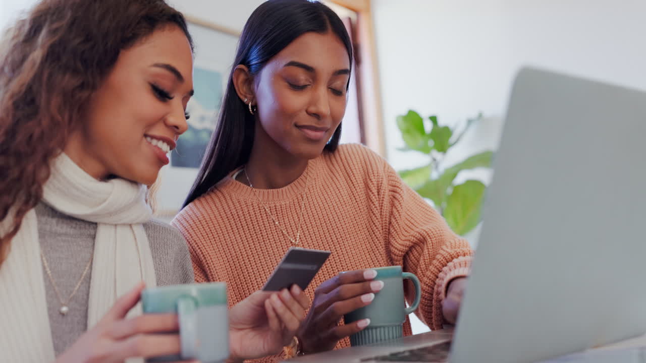 Credit card, laptop and women online shopping