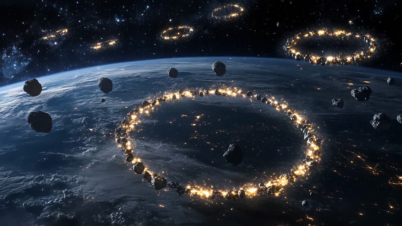 Asteroid Impact Rings Around Earth