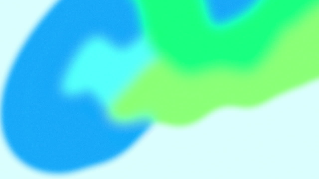 Animation de nuances de bleu et de vert en mouvement sur fond bleu clair