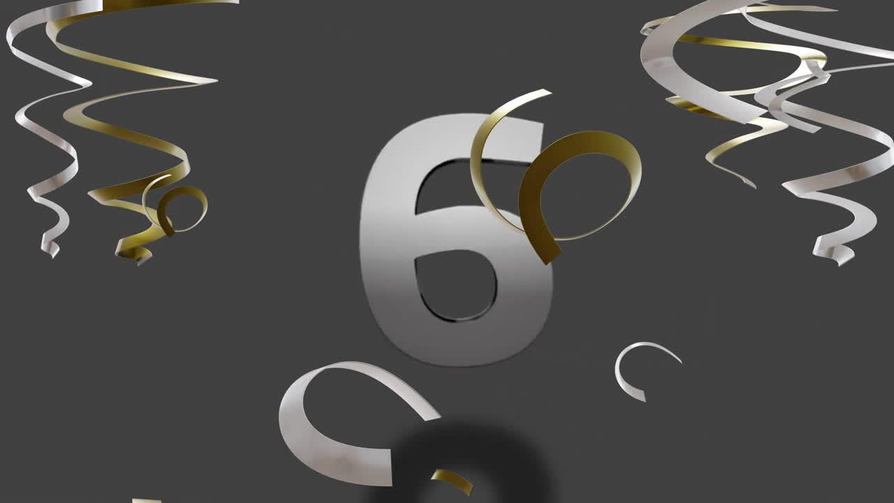 animación de cuenta atrás y transmisores de fiestas en fondo gris