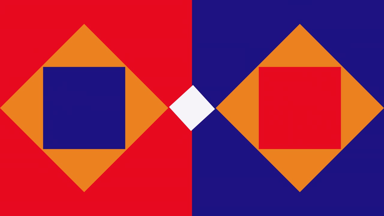 Dynamic Geometric Shapes Animation with Red and Blue