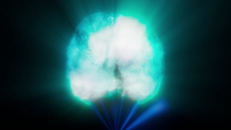 glowing colorful brain animation visualizing the thinking process