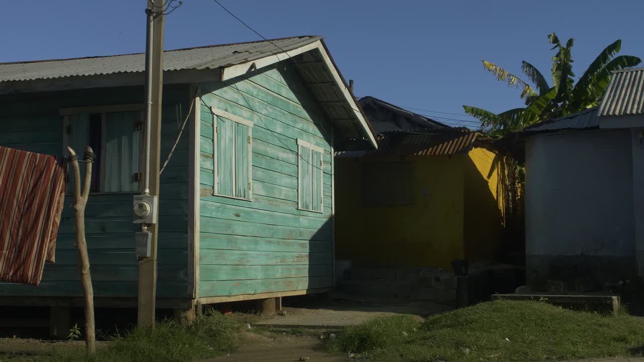 Traditional wooden home on stilt base at Punta Gorda, Garifuna settlement in the island of Roat&aacute;n, Honduras