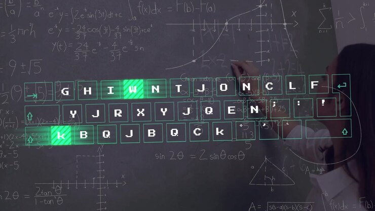 Animation of cyber attack warning over technology icons in grey