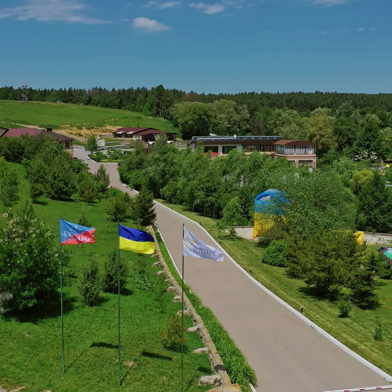Ukrainian flag in the wind