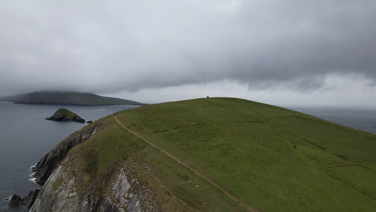 Cliffs at Dunmore head Dingle peninsula Ireland drone aerial view