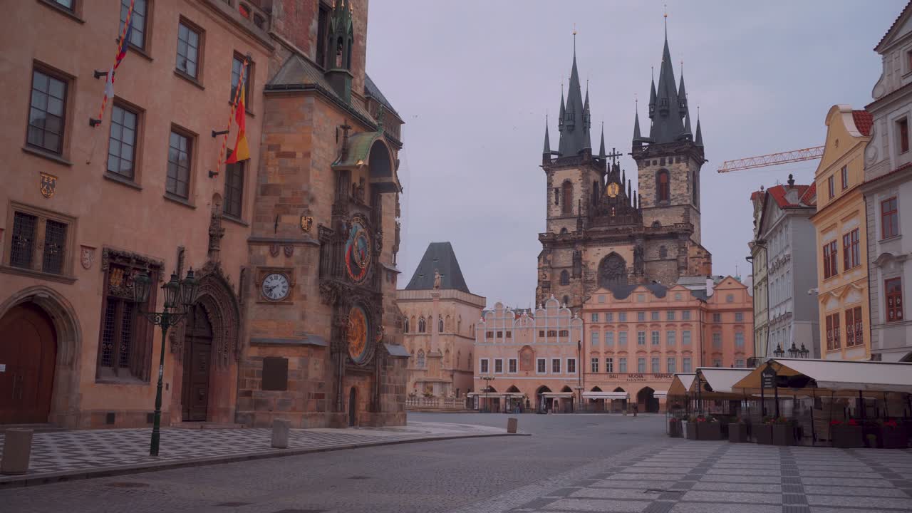 Orologio astronomico di Praga, Orloj, nella Piazza della Città Vecchia nella regione della Boemia, Repubblica Ceca
