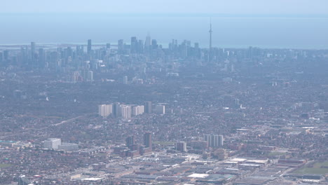 An-aerial-view-of-the-Toronto,-Ontario,-Canada-skyline