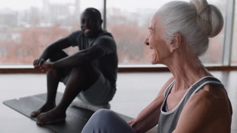 diverse group enjoying yoga or fitness class