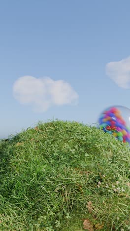 hilltop meadow under a blue sky