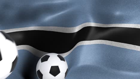 flag of botswana with soccer balls
